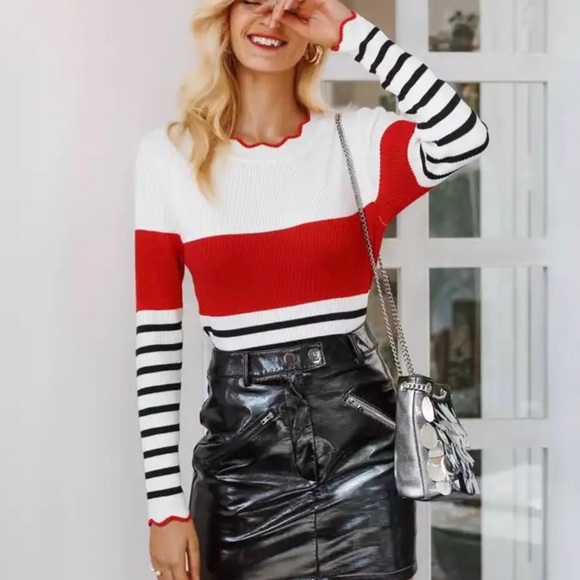 ‘Madeline’ Color Block Ribbed Top - Picture 3 of 5